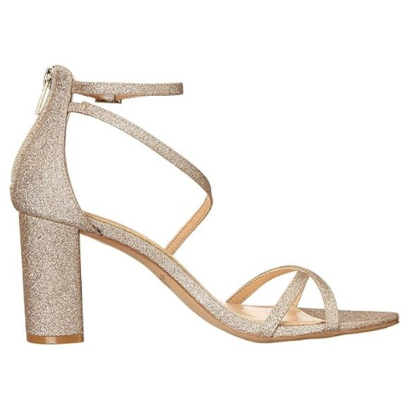 Jewel Badgley Mischka Women's Devorah Heeled Sandal Size 7 M Gold Glitter - Picture 6 of 7